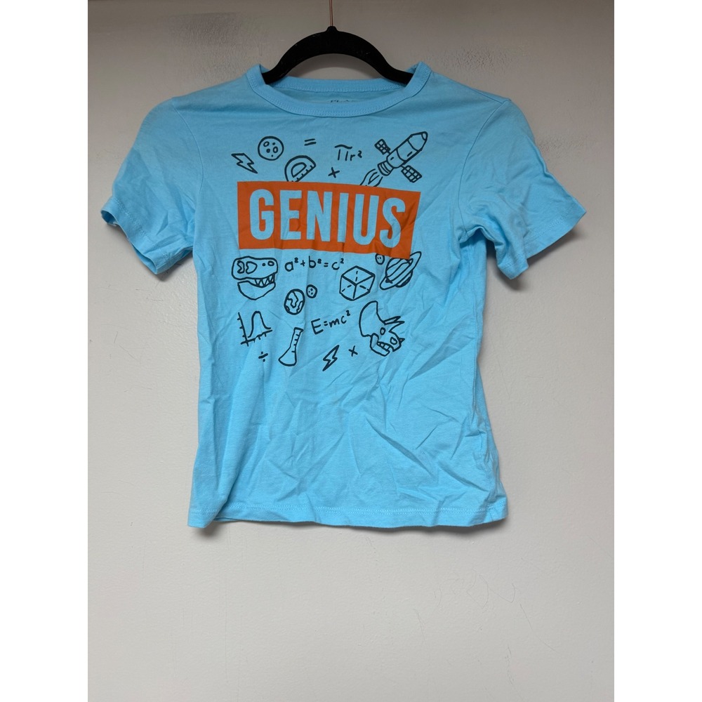 The Childrens Place Boys Genius Science Graphic T-Shirt Light Blue Size S‎ 5/6